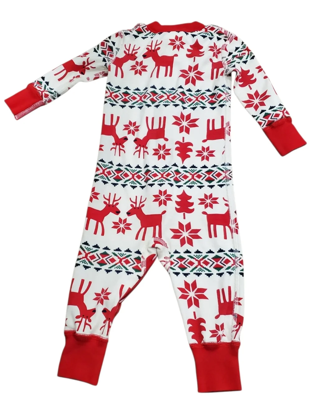 Hanna Andersson Dear Deer Baby Zip Sleeper White|Red 6-12 Months